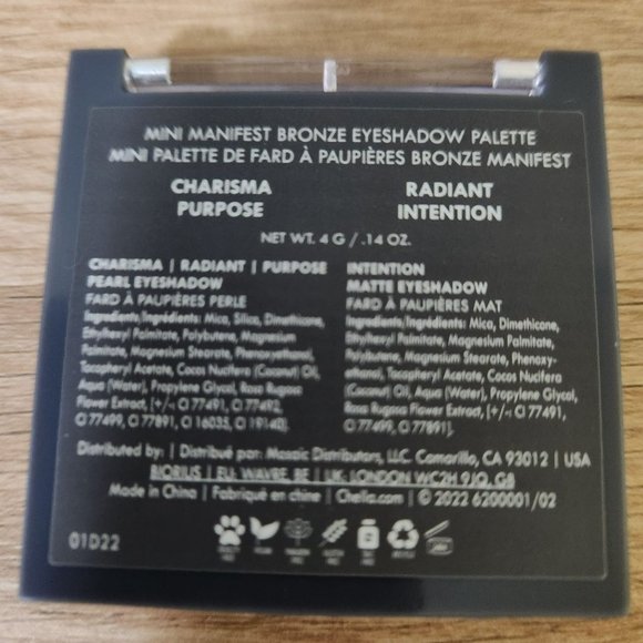 Chella Hello Beautiful mini manifest bronze eyeshadow Palette quad neutral bronz - Picture 4 of 5